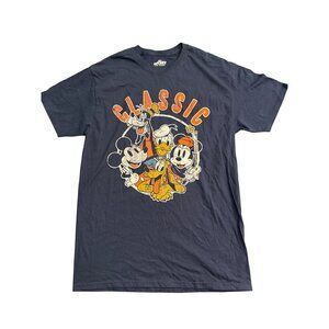 Disney Mickey & Friends Classic Graphic T-Shirt Navy Medium 100% Cotton